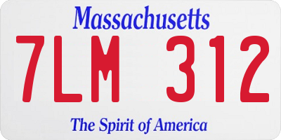 MA license plate 7LM312