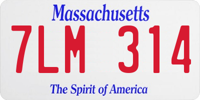 MA license plate 7LM314