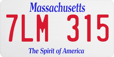 MA license plate 7LM315