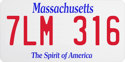 MA license plate 7LM316