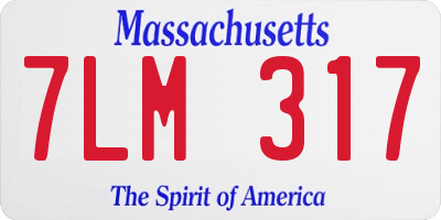 MA license plate 7LM317