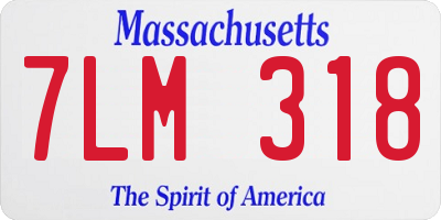 MA license plate 7LM318