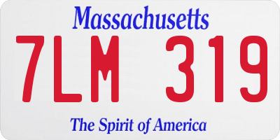 MA license plate 7LM319