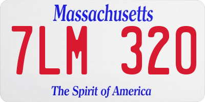 MA license plate 7LM320