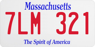 MA license plate 7LM321