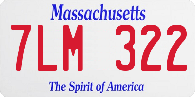 MA license plate 7LM322