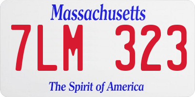 MA license plate 7LM323