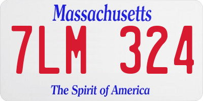 MA license plate 7LM324