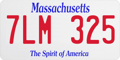 MA license plate 7LM325