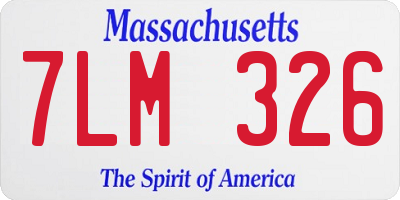 MA license plate 7LM326