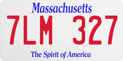 MA license plate 7LM327