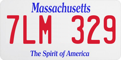 MA license plate 7LM329