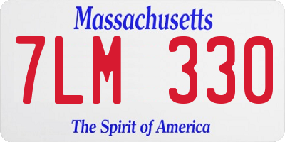 MA license plate 7LM330
