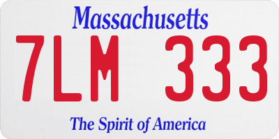 MA license plate 7LM333
