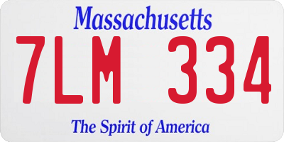 MA license plate 7LM334