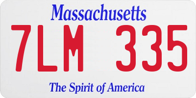 MA license plate 7LM335