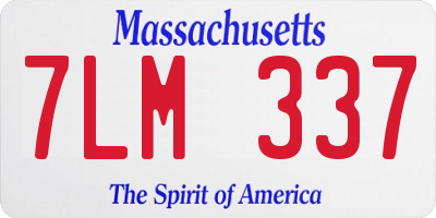 MA license plate 7LM337