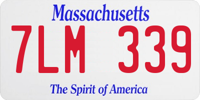 MA license plate 7LM339