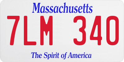 MA license plate 7LM340