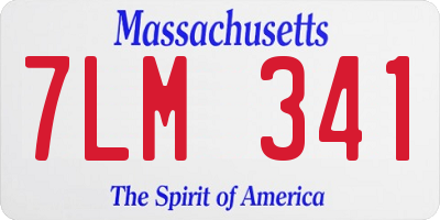 MA license plate 7LM341