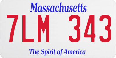 MA license plate 7LM343