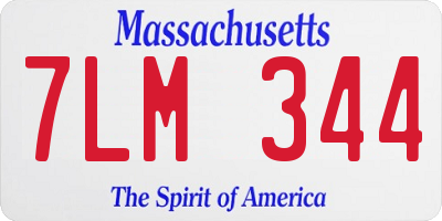 MA license plate 7LM344
