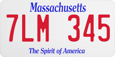 MA license plate 7LM345