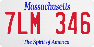 MA license plate 7LM346