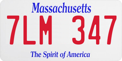 MA license plate 7LM347