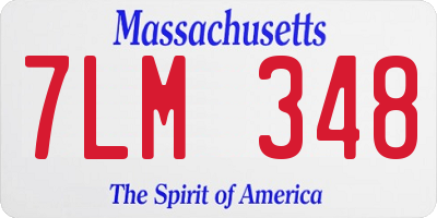 MA license plate 7LM348