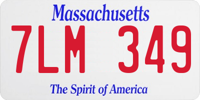 MA license plate 7LM349