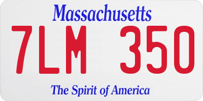MA license plate 7LM350