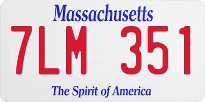 MA license plate 7LM351