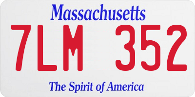 MA license plate 7LM352