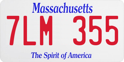 MA license plate 7LM355
