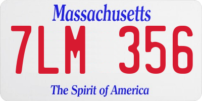MA license plate 7LM356