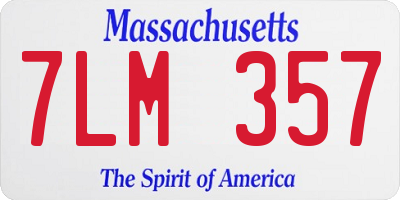 MA license plate 7LM357