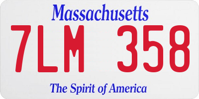 MA license plate 7LM358