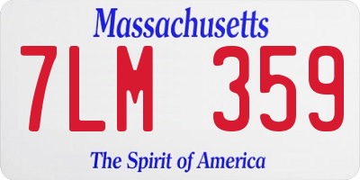 MA license plate 7LM359