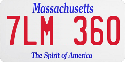 MA license plate 7LM360