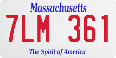 MA license plate 7LM361