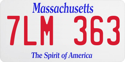 MA license plate 7LM363
