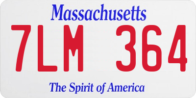 MA license plate 7LM364