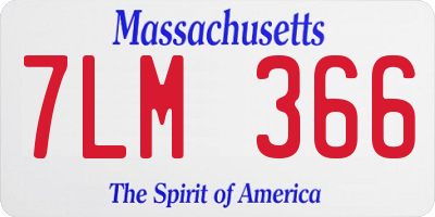 MA license plate 7LM366