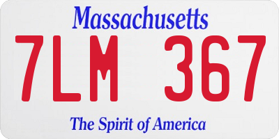 MA license plate 7LM367