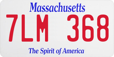 MA license plate 7LM368