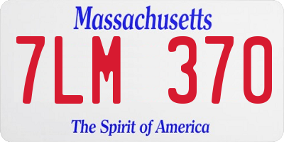 MA license plate 7LM370