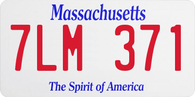 MA license plate 7LM371