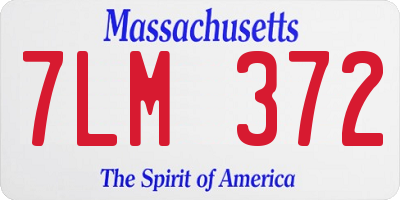 MA license plate 7LM372