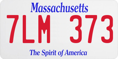 MA license plate 7LM373